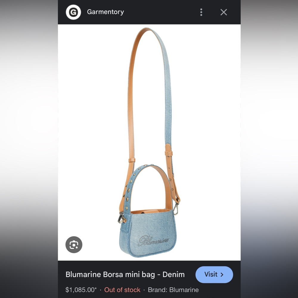 Blumarine borsa piccola denim bag. Mini handbag denim/leather. New w tags